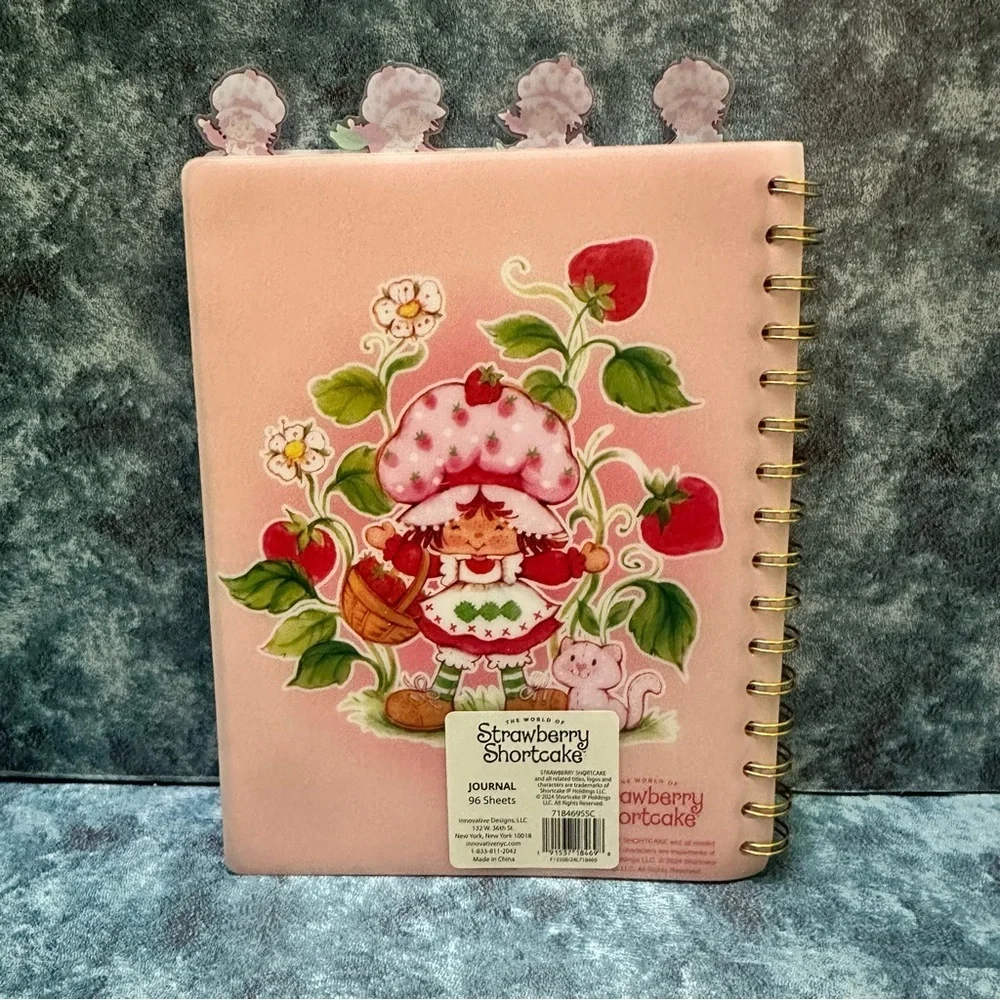 Strawberry and Cat Spiral Notebook